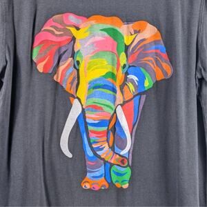 ONNO x WWF Colorful Elephant Graphic Tee Medium Bamboo Organic Cotton Gray